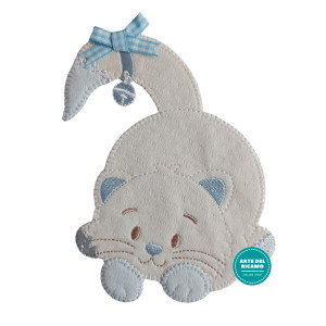 Iron-on Patch - Light Blue Cat